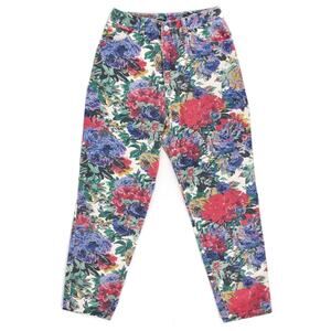 90s floral print jeans high waisted 1990s vintage